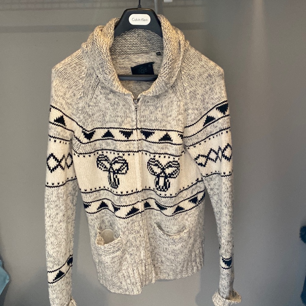 Tna wool zip up sweater